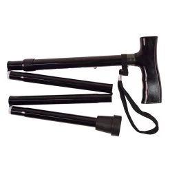 WANDELSTOK DERBY ZWART OPKLAPBAAR