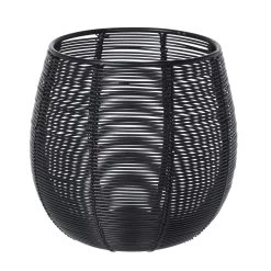 THEELICHTHOUDER METAALDRAAD ZWART 12X12