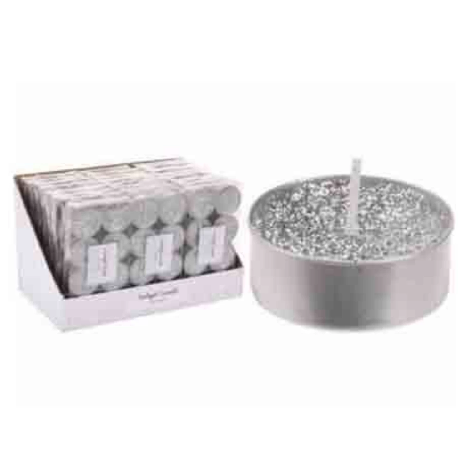 THEELICHT ZILVER; SET/8 3 THEELICHT ZILVER; SET/8