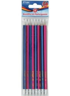 POTLODEN HB MET GUM 8 STUKS