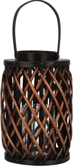 HOME EN STYLE LANTAARN RIET BRUIN 30CM
