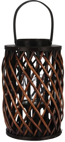 HOME EN STYLE LANTAARN RIET BRUIN 40CM