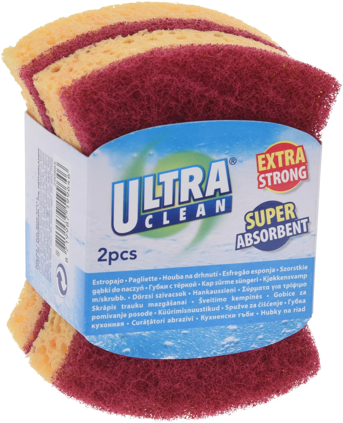 SCHUURSPONS 2X ULTRA CLEAN EXTRA STERK 3 SCHUURSPONS 2X ULTRA CLEAN EXTRA STERK