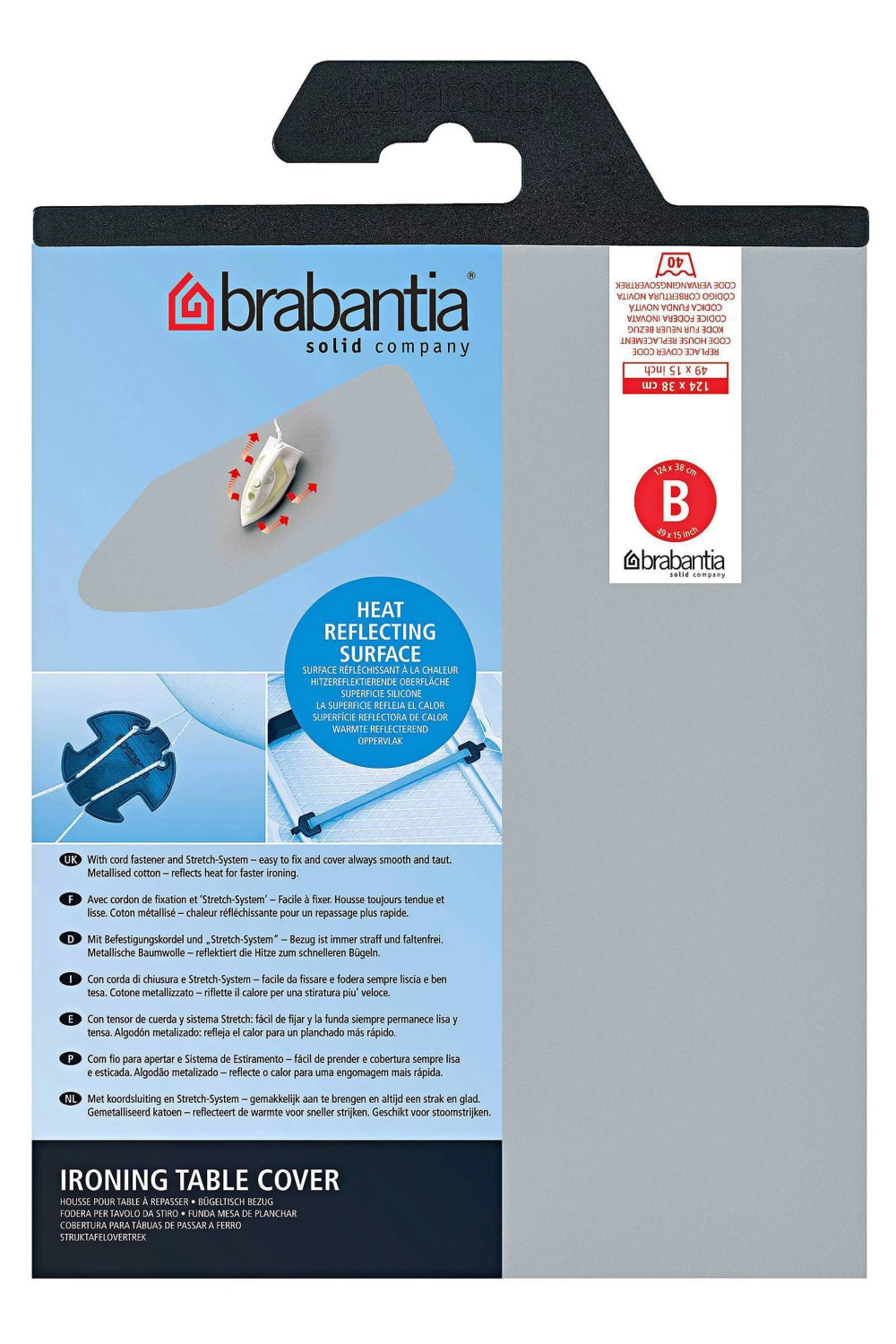 BRABANTIA STRIJKDEKEN B 124X38 METALLIC 3 BRABANTIA STRIJKDEKEN B 124X38 METALLIC