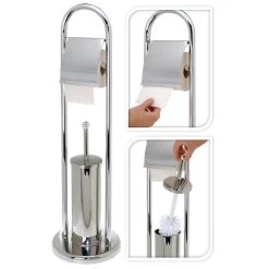 TOILETGARNITUUR RVS STAAND BORSTEL & ROL
