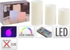 LEDKAARS SET VAN 3 MULTICOLOR + REMOTE