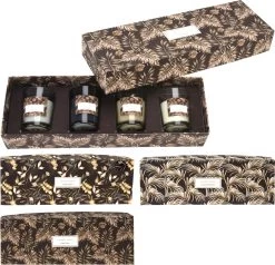 HOME EN STYLE KADOSET 4X GEURKAARS GLAS