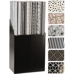 PAKPAPIER BLACK WHITE 200X70CM 3ASS