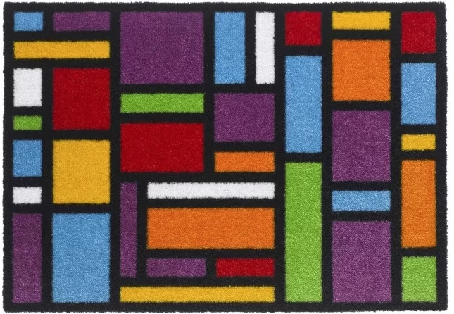 SCHOONLOOPMAT MULTICOLOR CARRE 50X70 CM 3 SCHOONLOOPMAT MULTICOLOR CARRE 50X70 CM